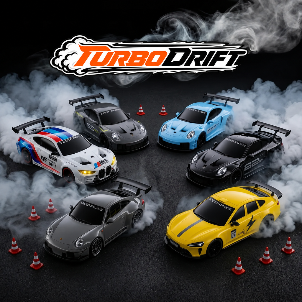 Les 4 modèles TurboDrift en drift sous la fumée